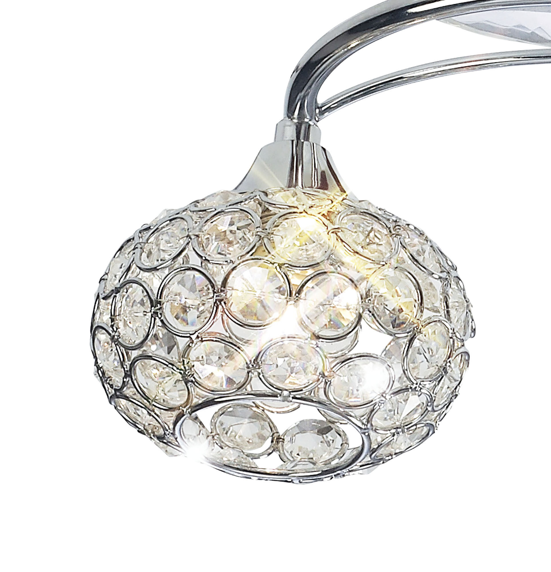 Leimo Crystal Ceiling 4 Light Polished Chrome IL30954  Diyas Leimo Polished Chrome